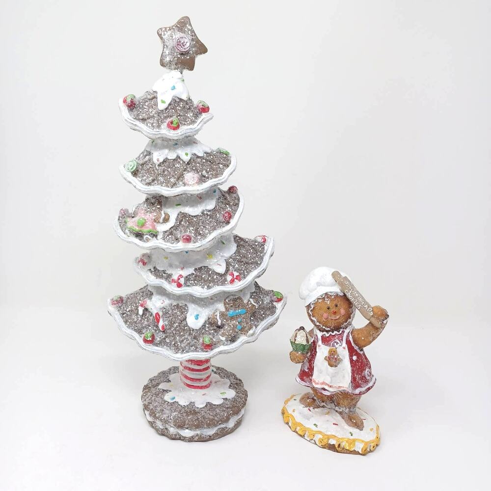 Valarie Parr Hill Gingerbread Glitter Christmas Tree Gingerbread Girl Chef Hat